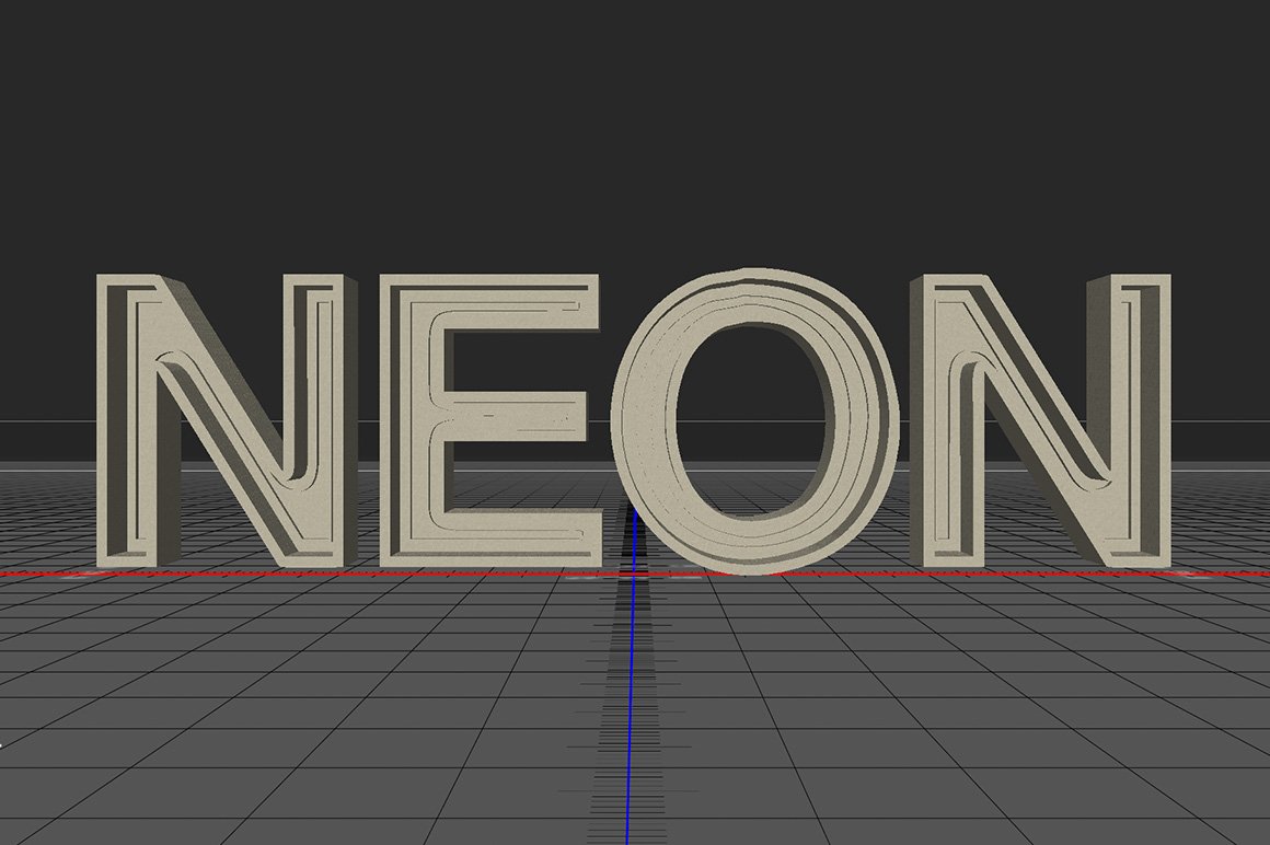 3D FONT | NEON | 3D PSD preview image.