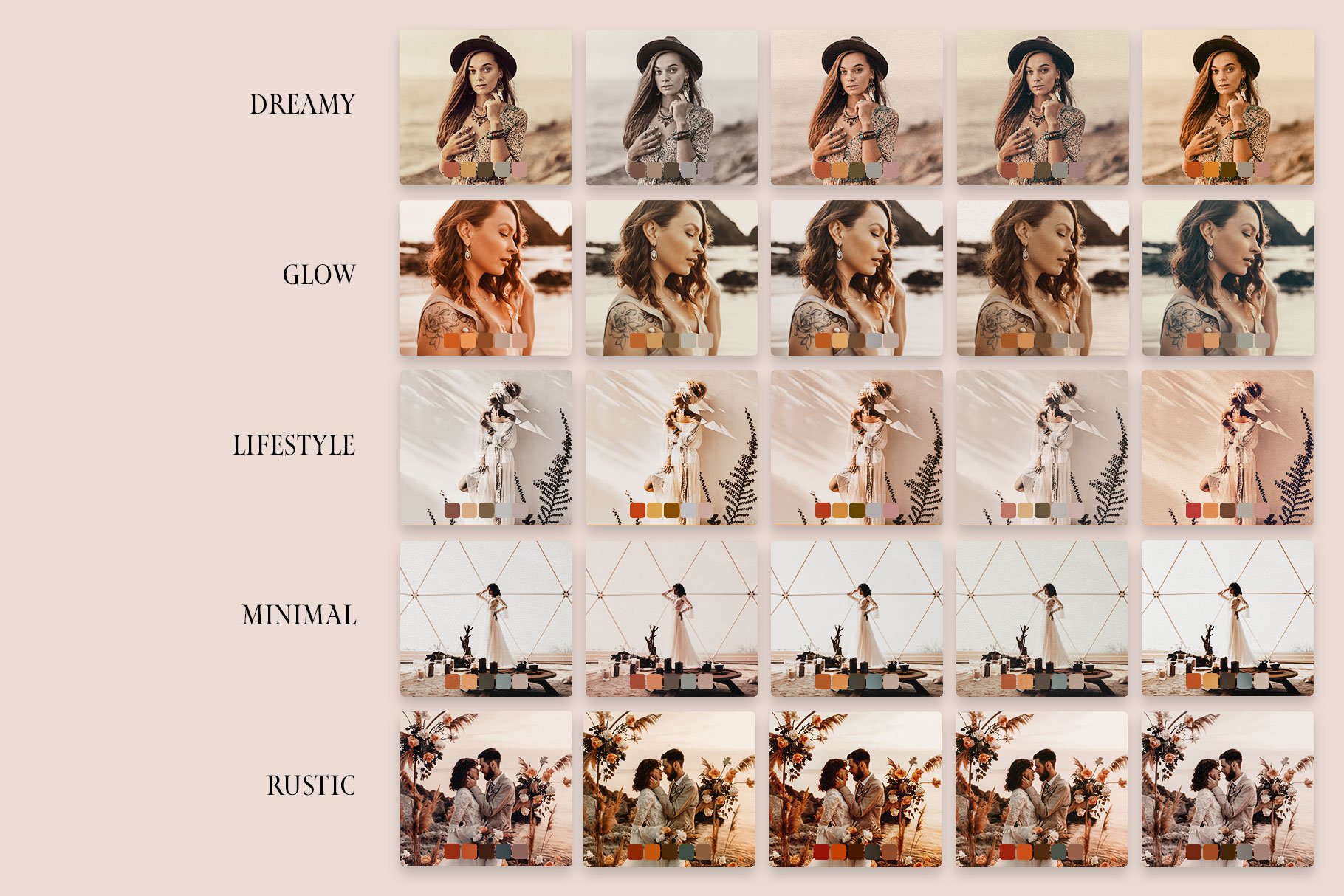 25 Bohemian Lightroom Presets LUTspreview image.