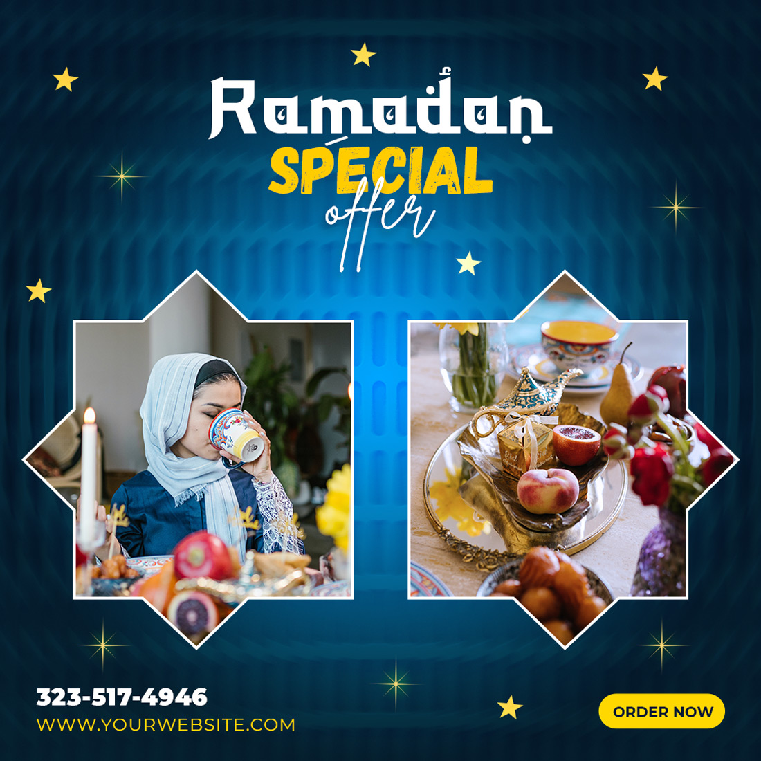 3 Beautiful Ramadan Kareem sale festival religious social media promotion banners- only $3 preview image.