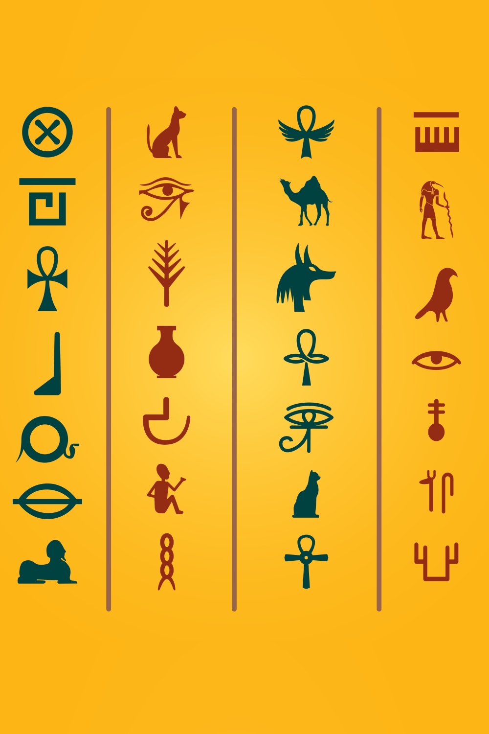Egyptian hieroglyphics flat design pinterest preview image.
