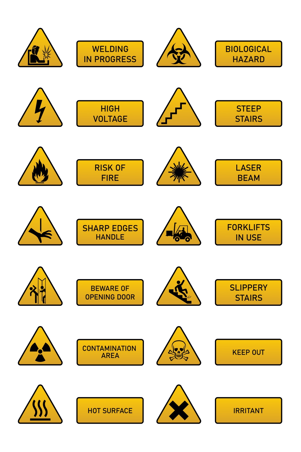 Warning Sign vector pinterest preview image.