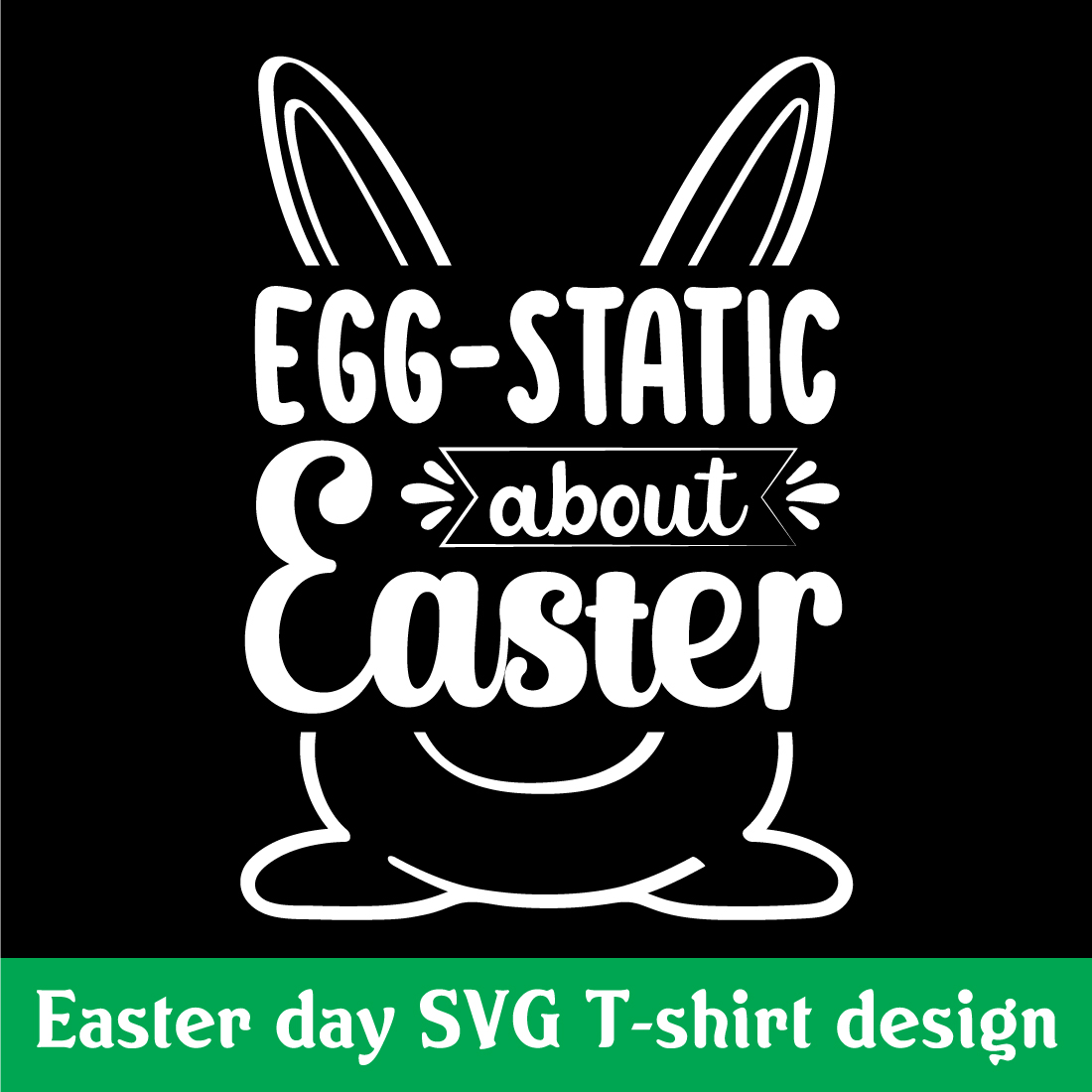 Egg static about Easter T-shirt design preview image.