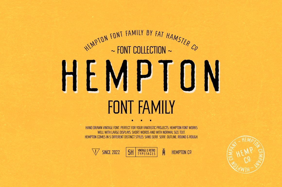 HEMPTON vintage font familypreview image.