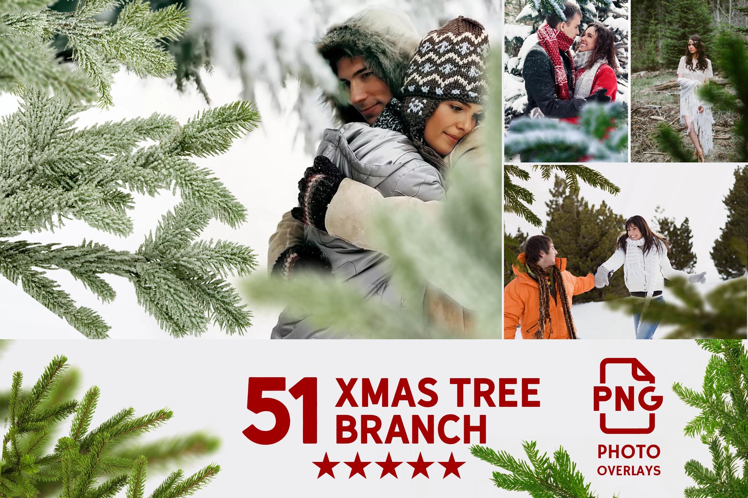 020 pro. 51 christmas tree branch overlays 73