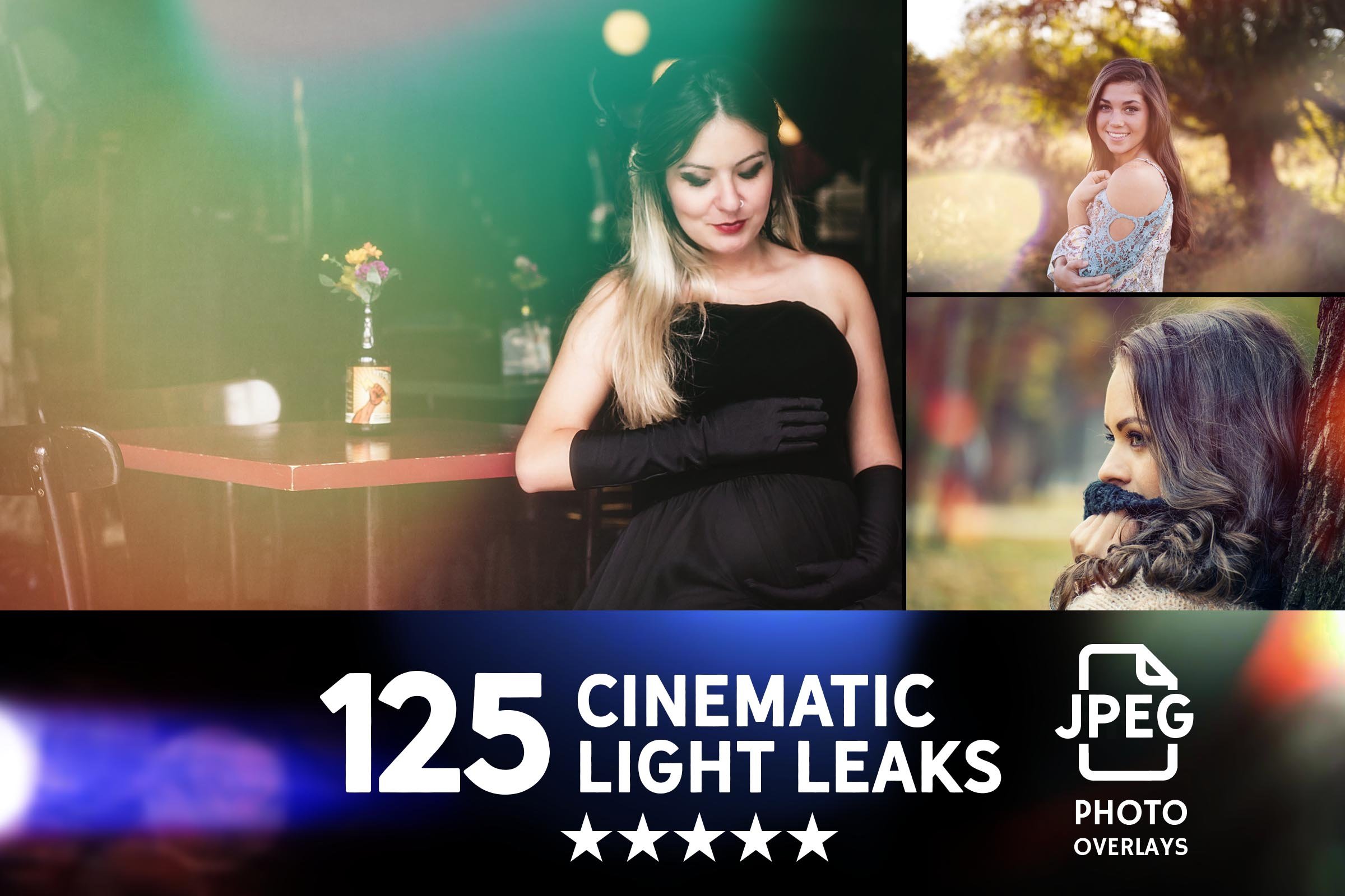 022. 125 light leaks photo overlays 743