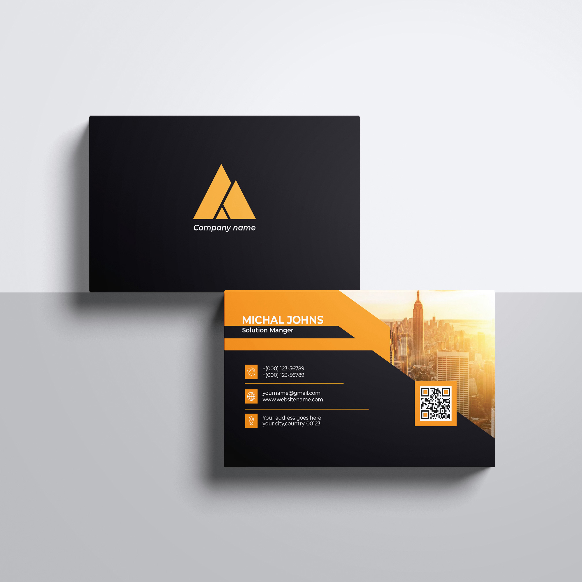 Corporate postcard & Business card Template preview image.