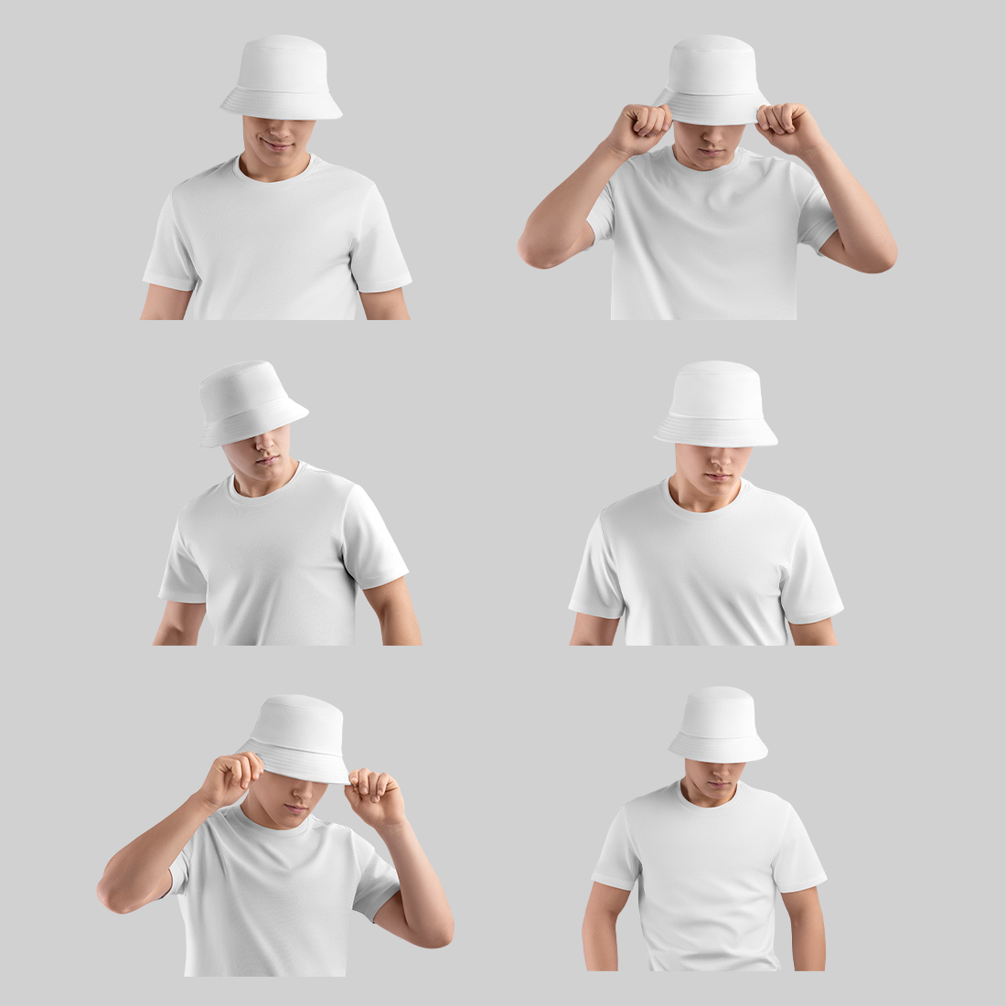 6 Mockups Bucket Hat and T-Shirt preview image.