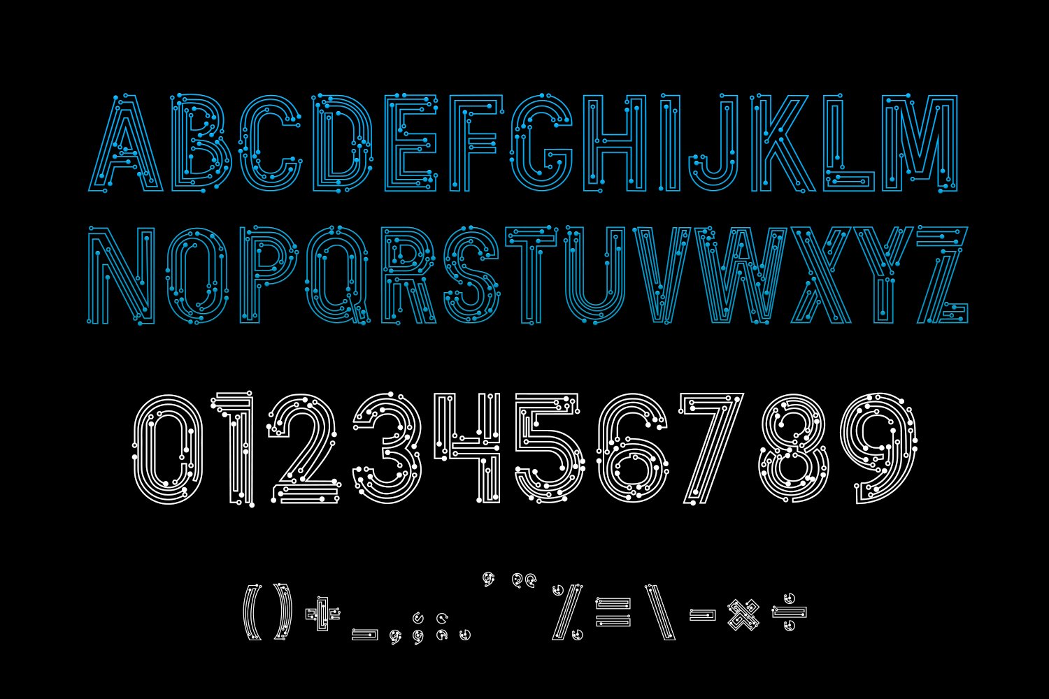 02 electronic circuit font 611