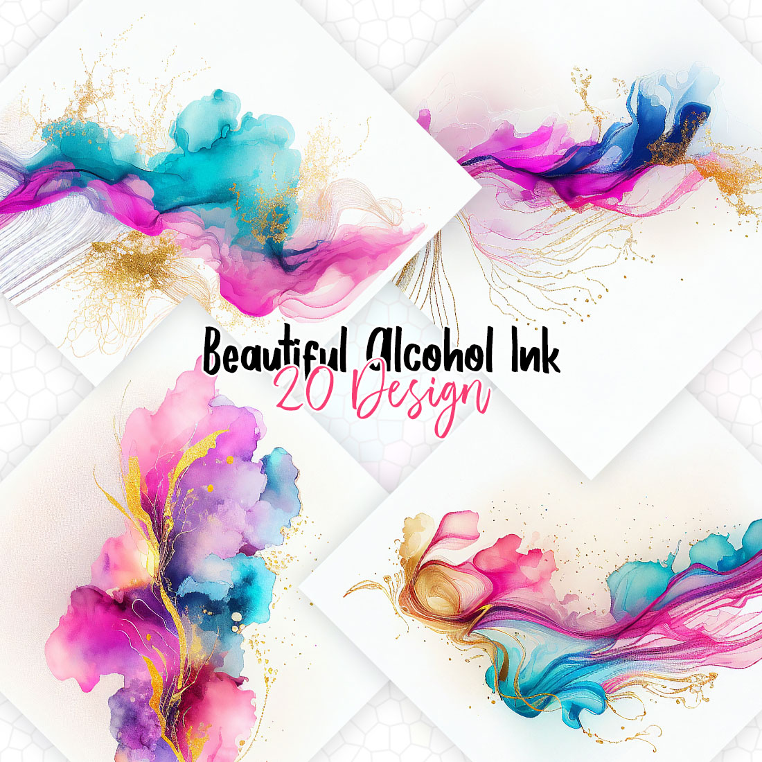 Sweet Alcohol Ink Digital Paper preview image.
