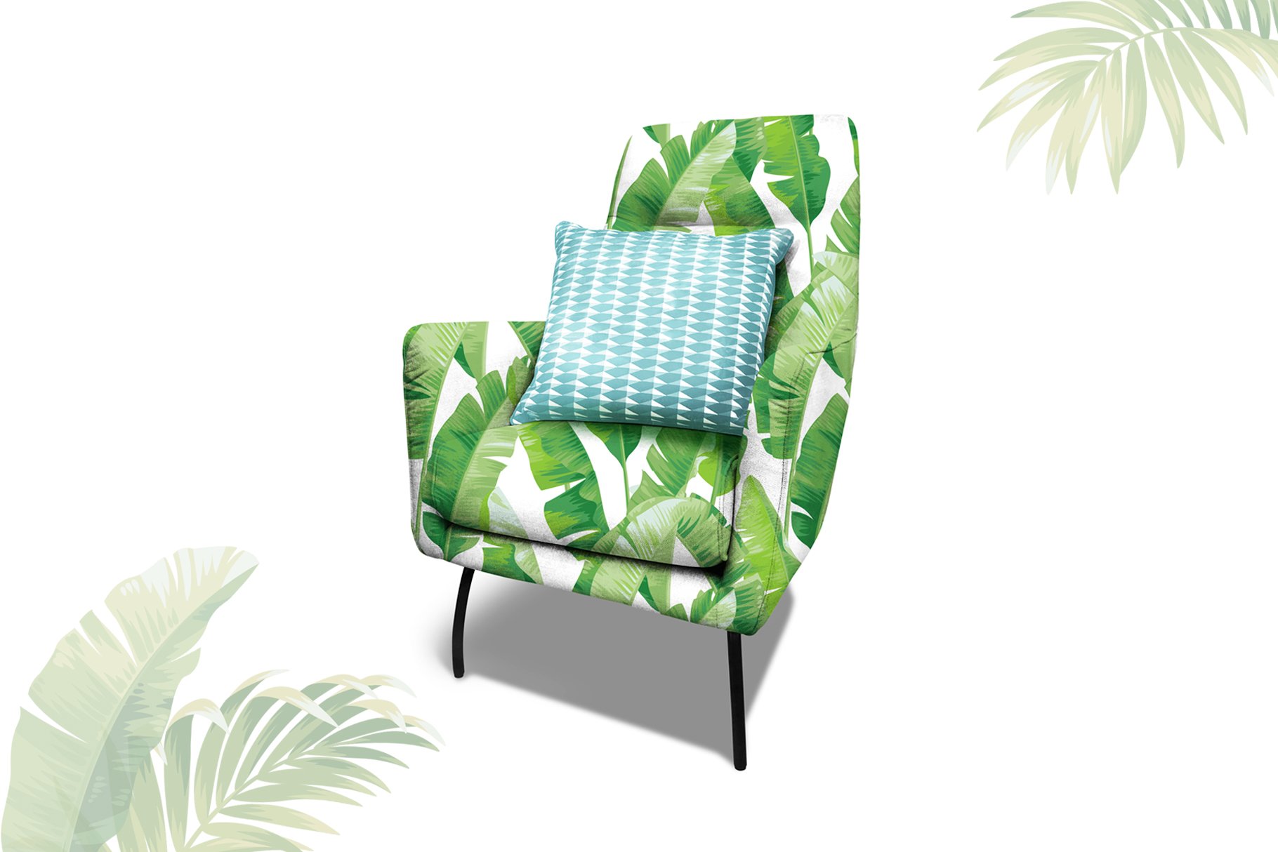 Tropical banana leaves pattern. preview image.