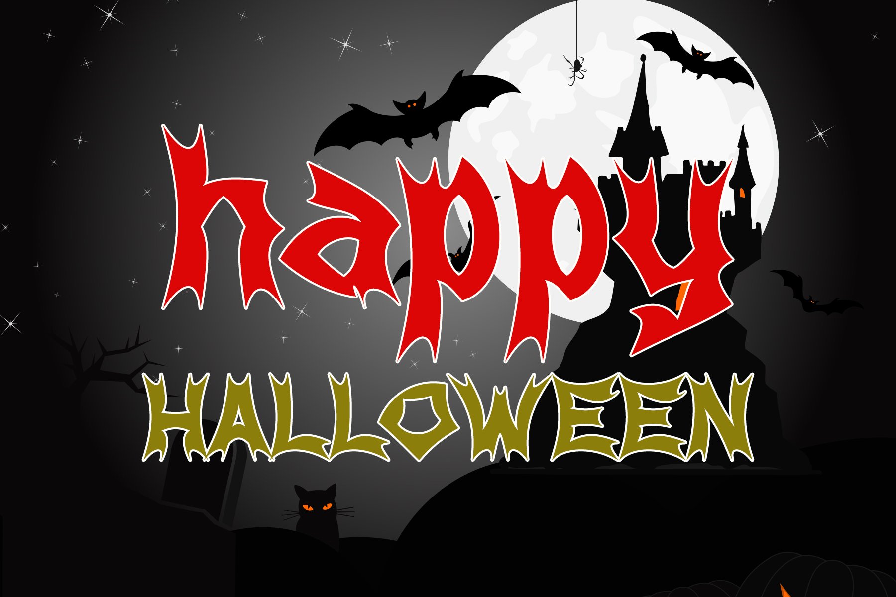 Hello Midnight - Halloween Font preview image.