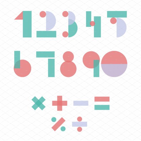 Numbers letter abstract vector set cover image.