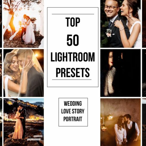 Top 50 Lightroom Wedding Presetscover image.