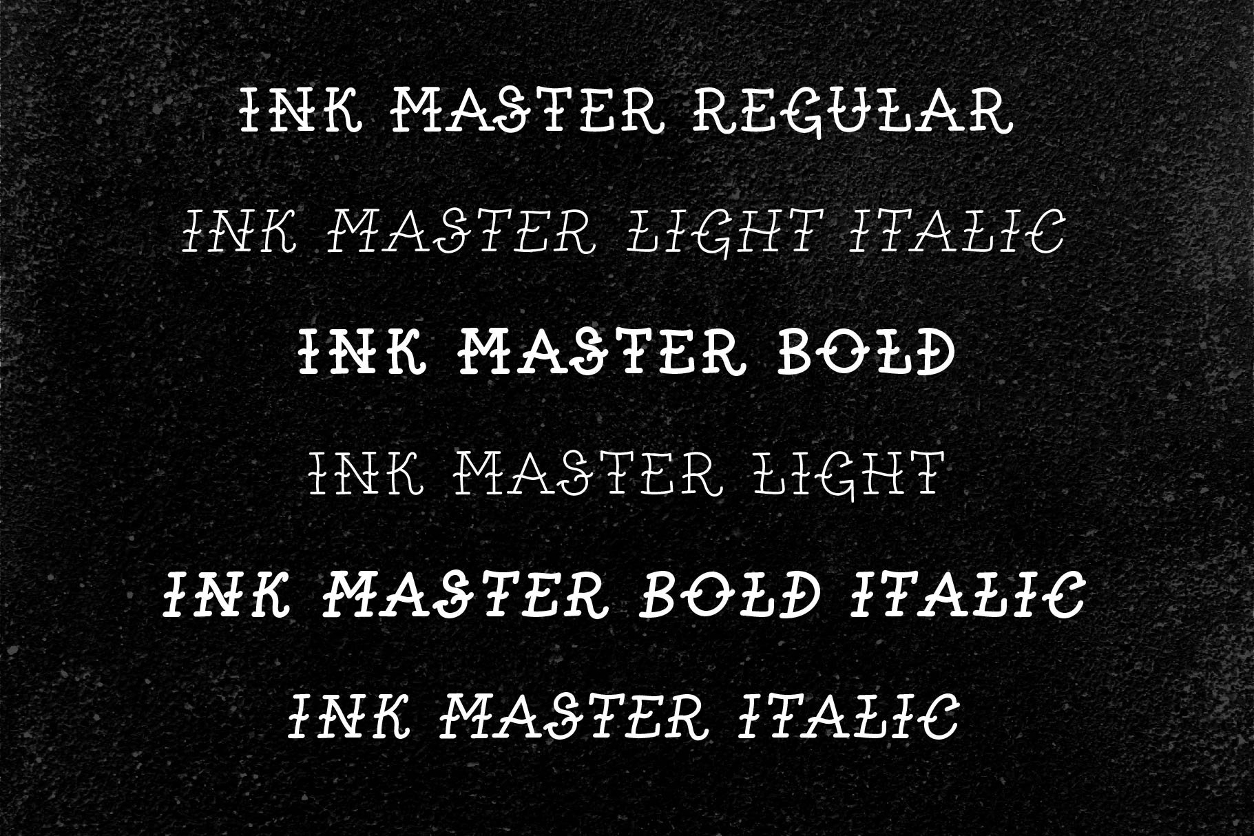 Ink Master old school tattoo font preview image.