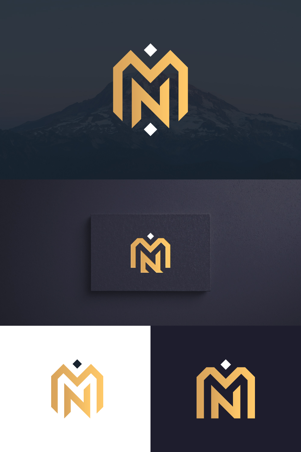4 MN Luxury Letter Logo Design pinterest preview image.