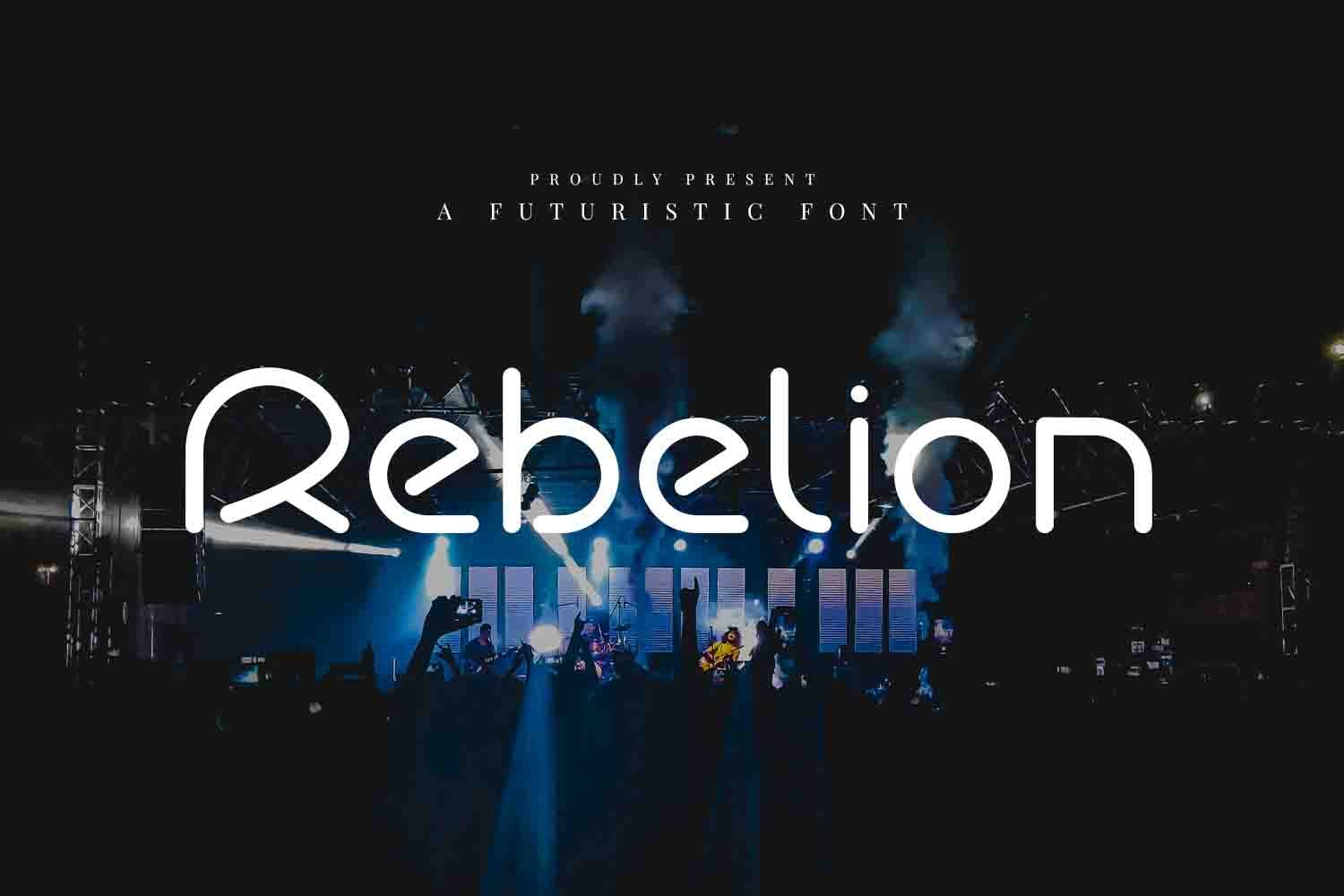 Rebelion - Futuristic Font cover image.