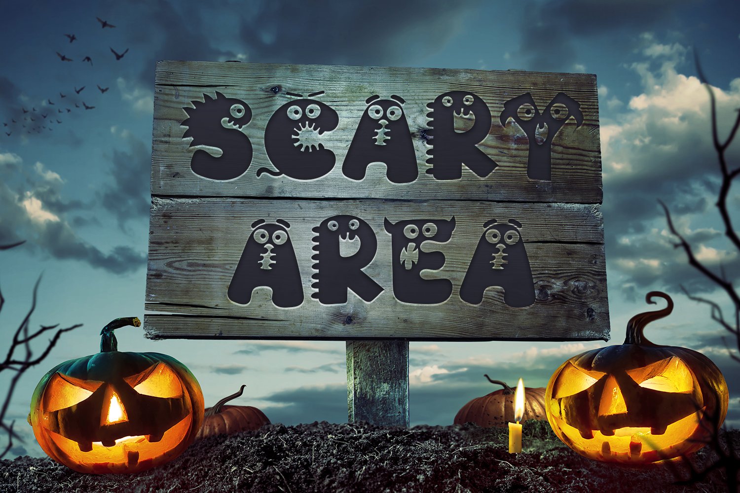 03 halloween monsters font 742