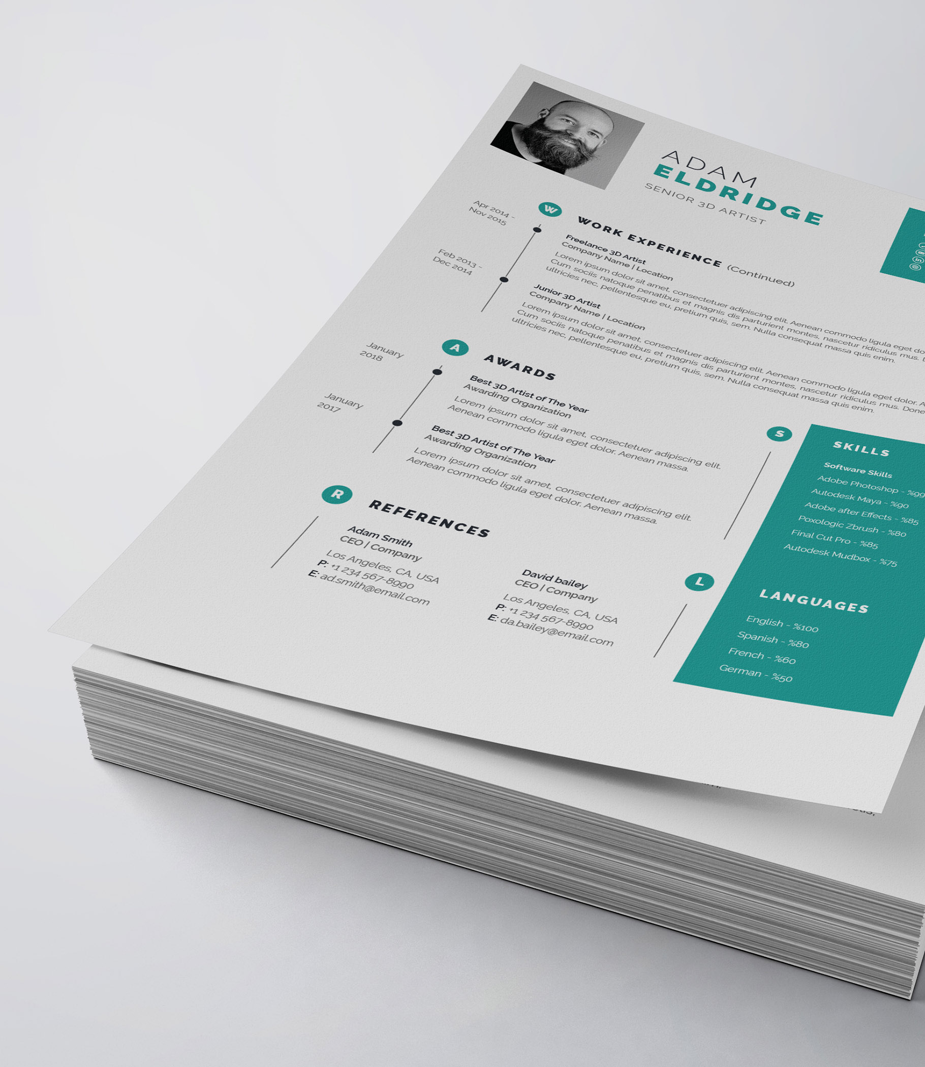 Clean and professional resume template.