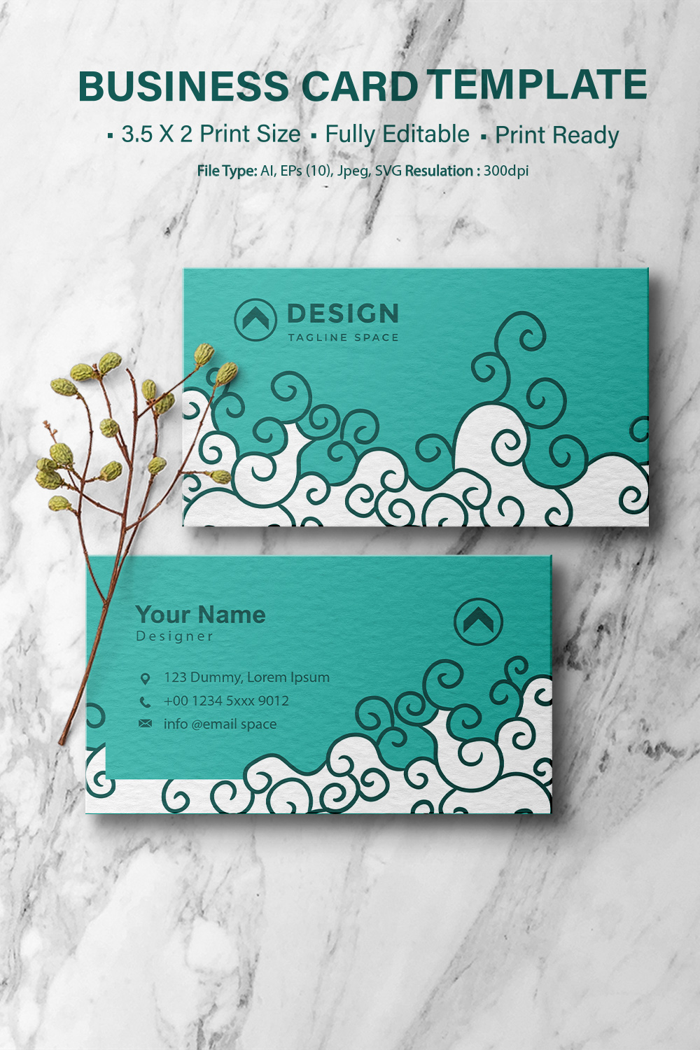 Vector hand drawn abstract shapes modern business cards pinterest preview image.