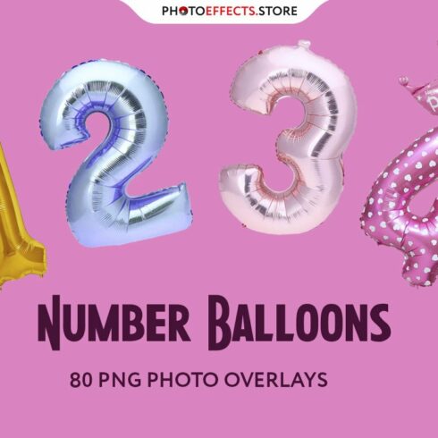 80 Number Balloons Photo Overlayscover image.