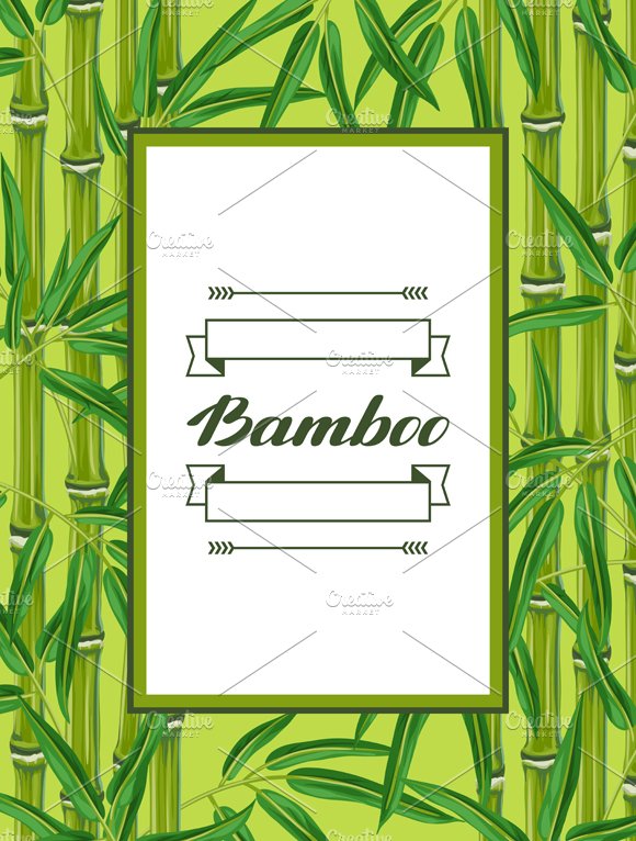 Bamboo background with a frame.