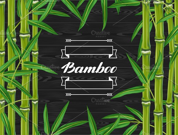 Bamboo frame with a black background.