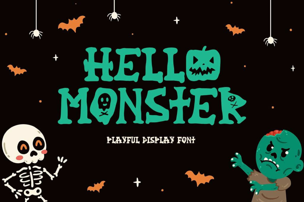 Hello Monster - Playful Display Font – MasterBundles