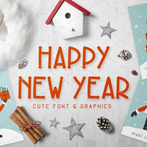 New Year Font and Graphics Pack cover image.