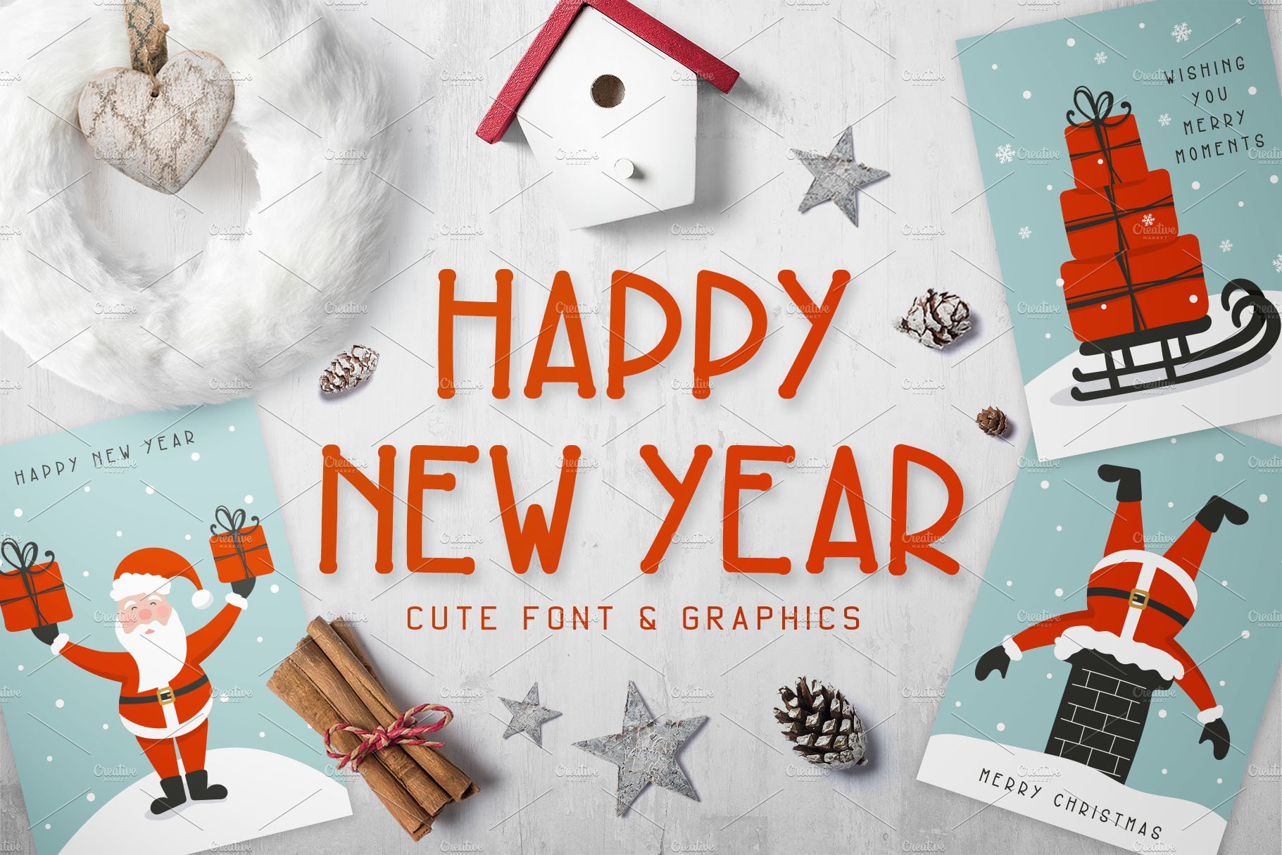 New Year Font and Graphics Pack cover image.
