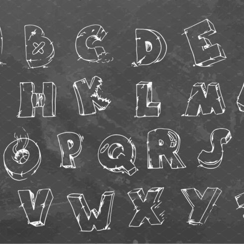 Cracked font on chalkboard cover image.