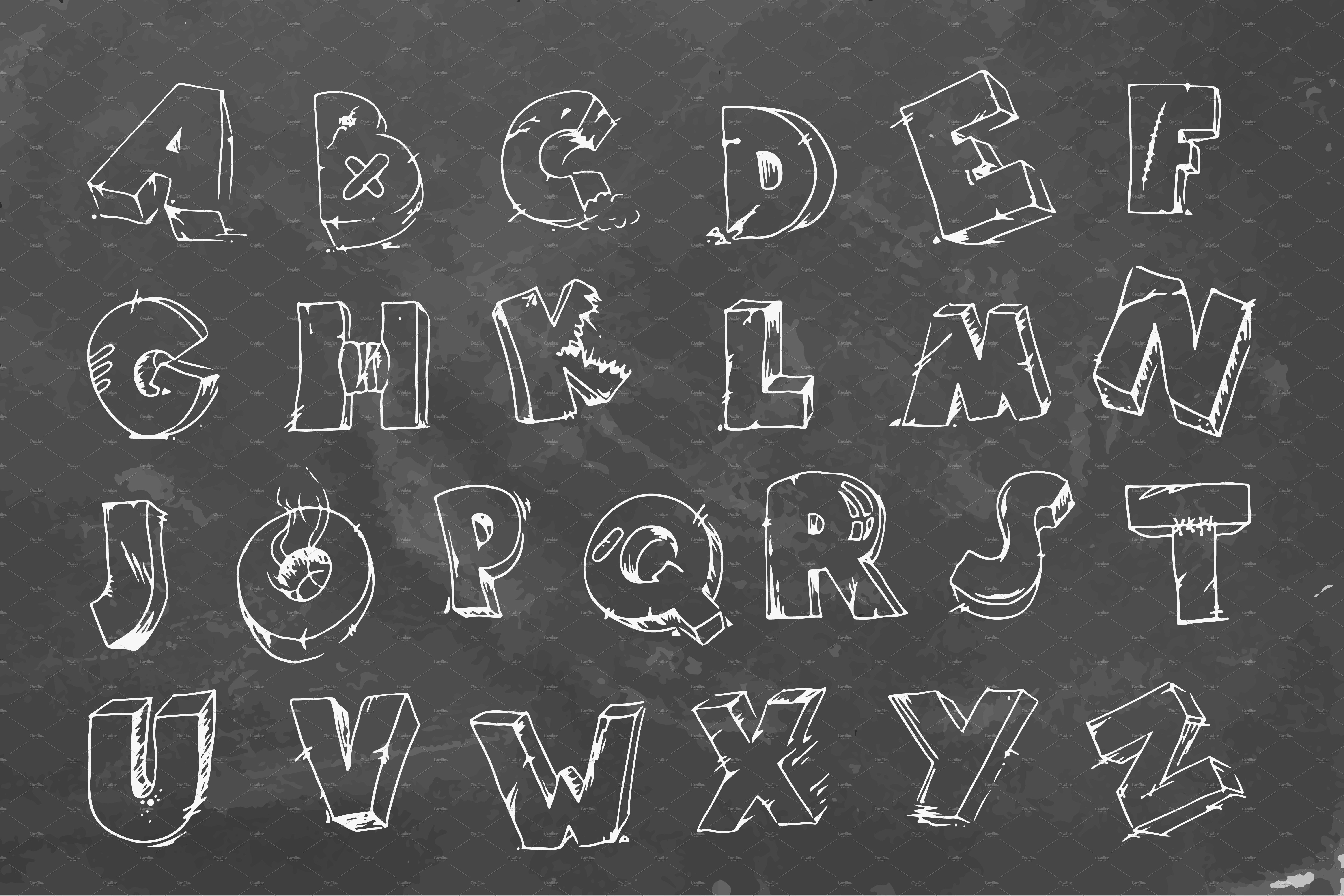 Cracked font on chalkboard cover image.