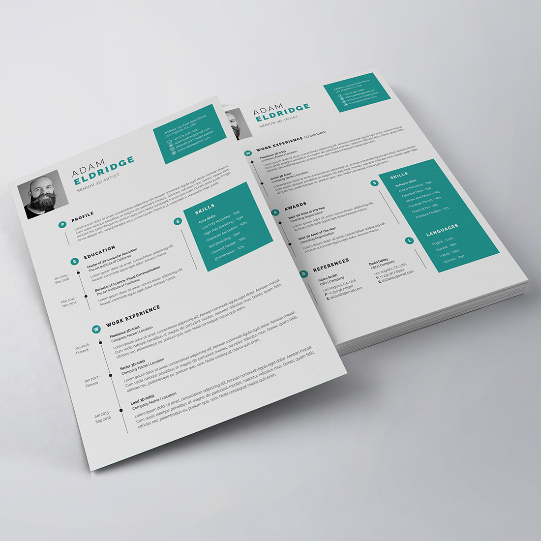 Clean and modern resume template.