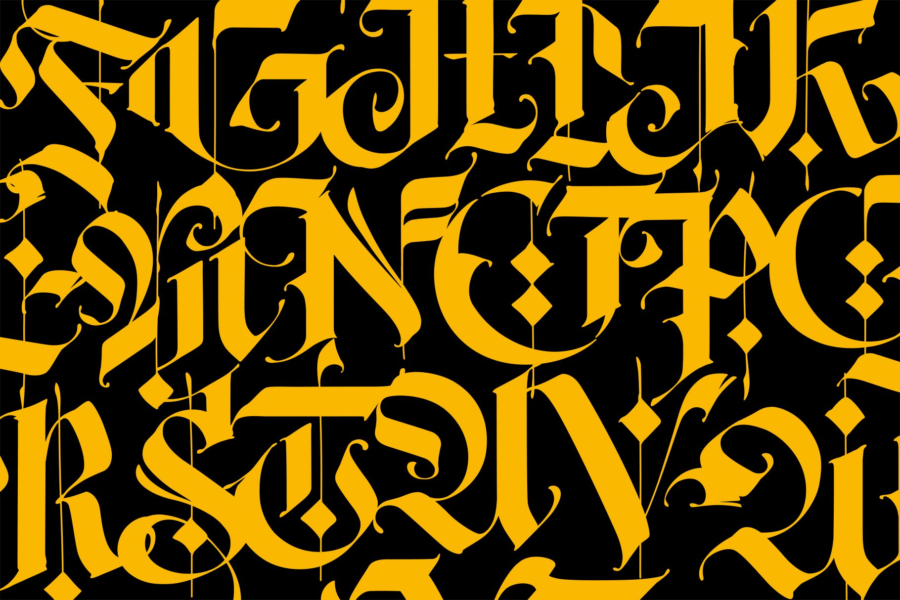 Gothic modern ABC letters. preview image.