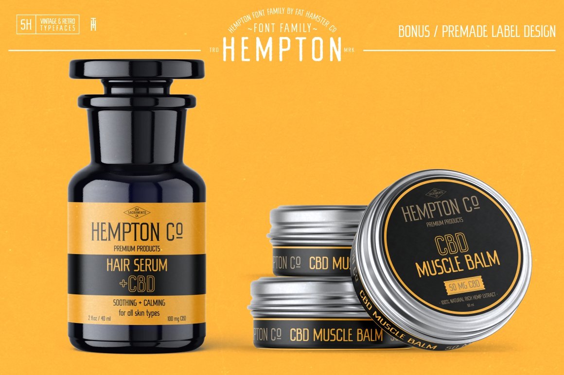 06 hempton modern trendy font for cbd hemp product design 160