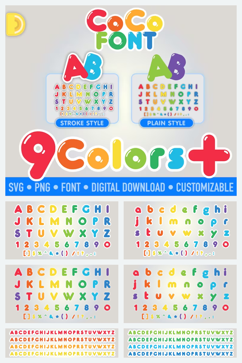 Image of the alphabet from colored letters.