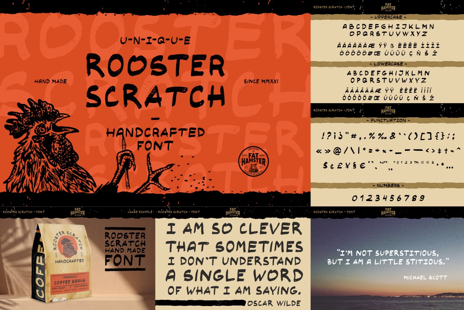 07 font bundle rooster scratch hand drawn font discount 292