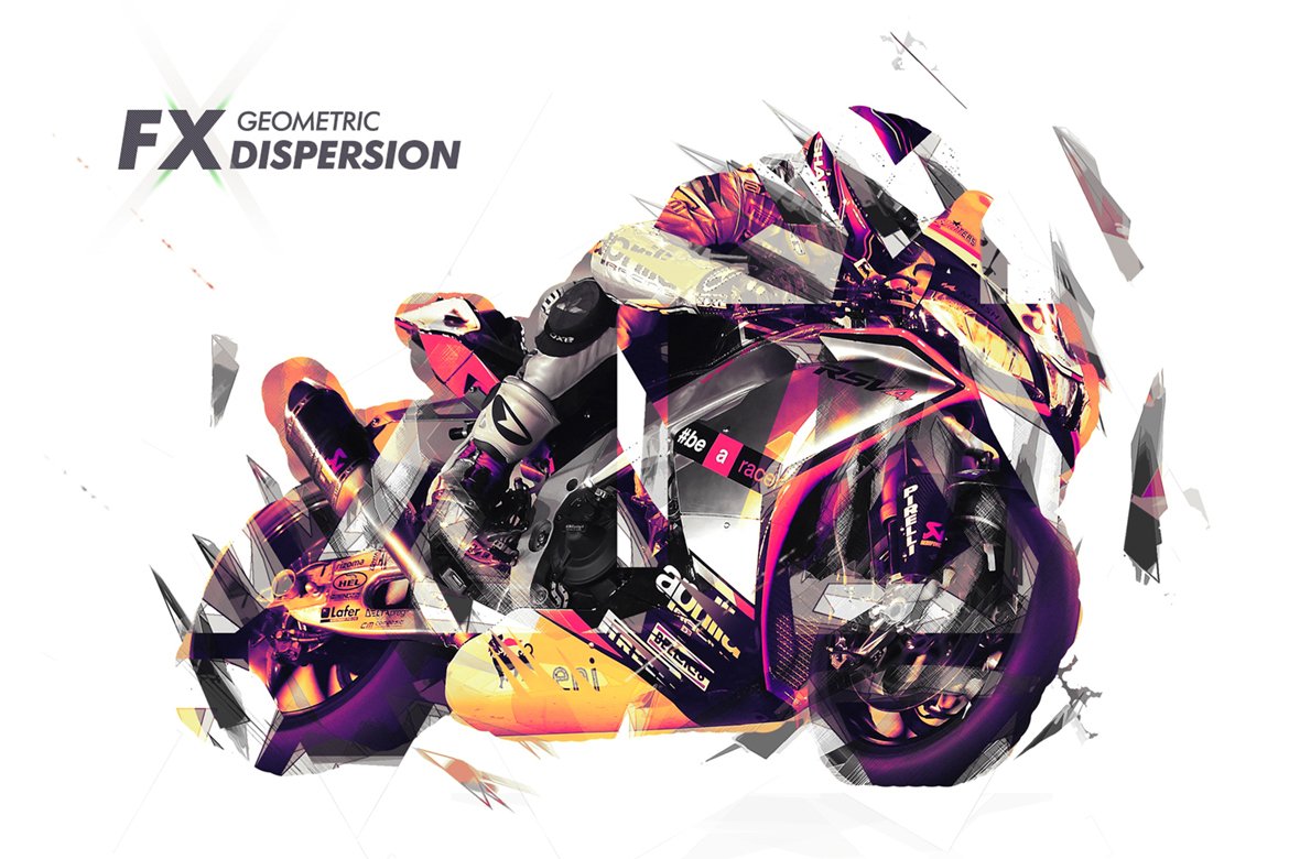 07 geometric dispersion photoshop actions effect automatic diffusion explosion polygons geometry minimal adobe actionscript 427