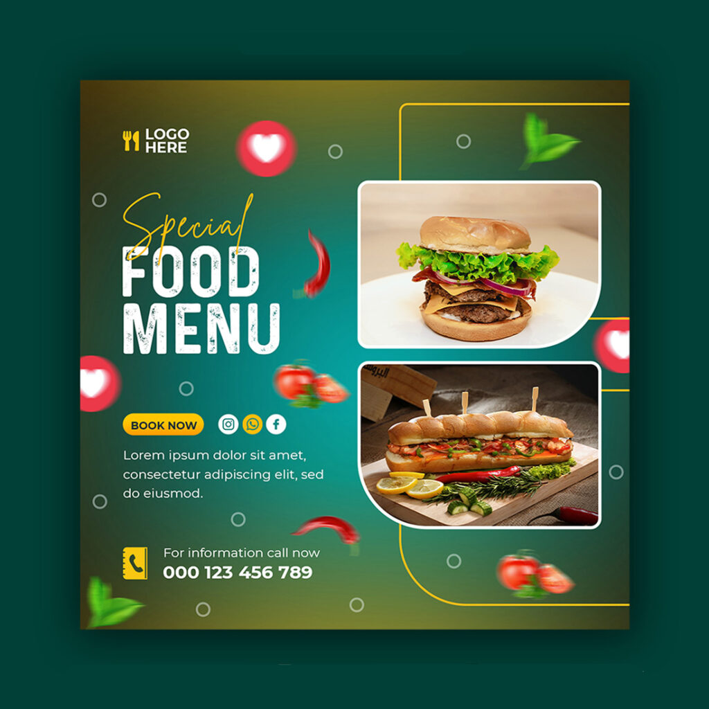 20+ Beautiful Food and restaurant social media Banner post templates ...