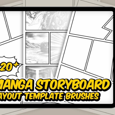 Manga Storyboard Layout Brushsetcover image.
