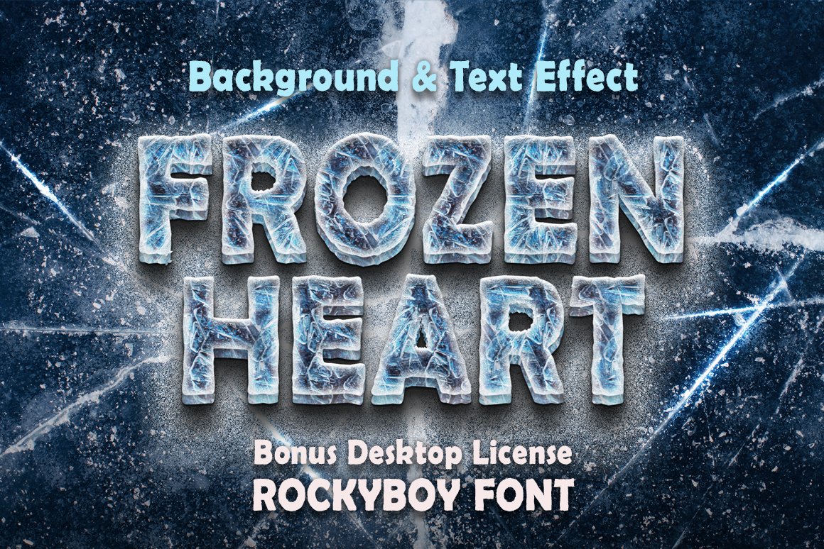 Frozen Text Effect // Bonus Fontcover image.