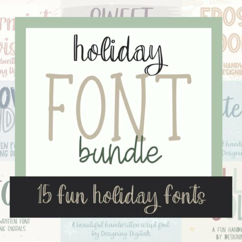 Holiday Handwritten Font Bundle cover image.