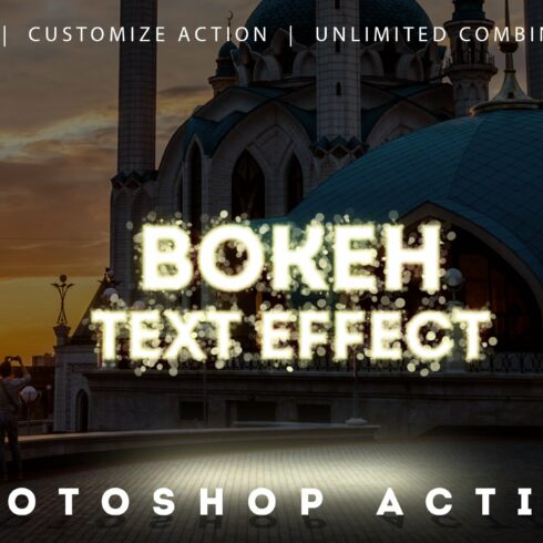 Bokeh Text Effect Photoshop Actionscover image.