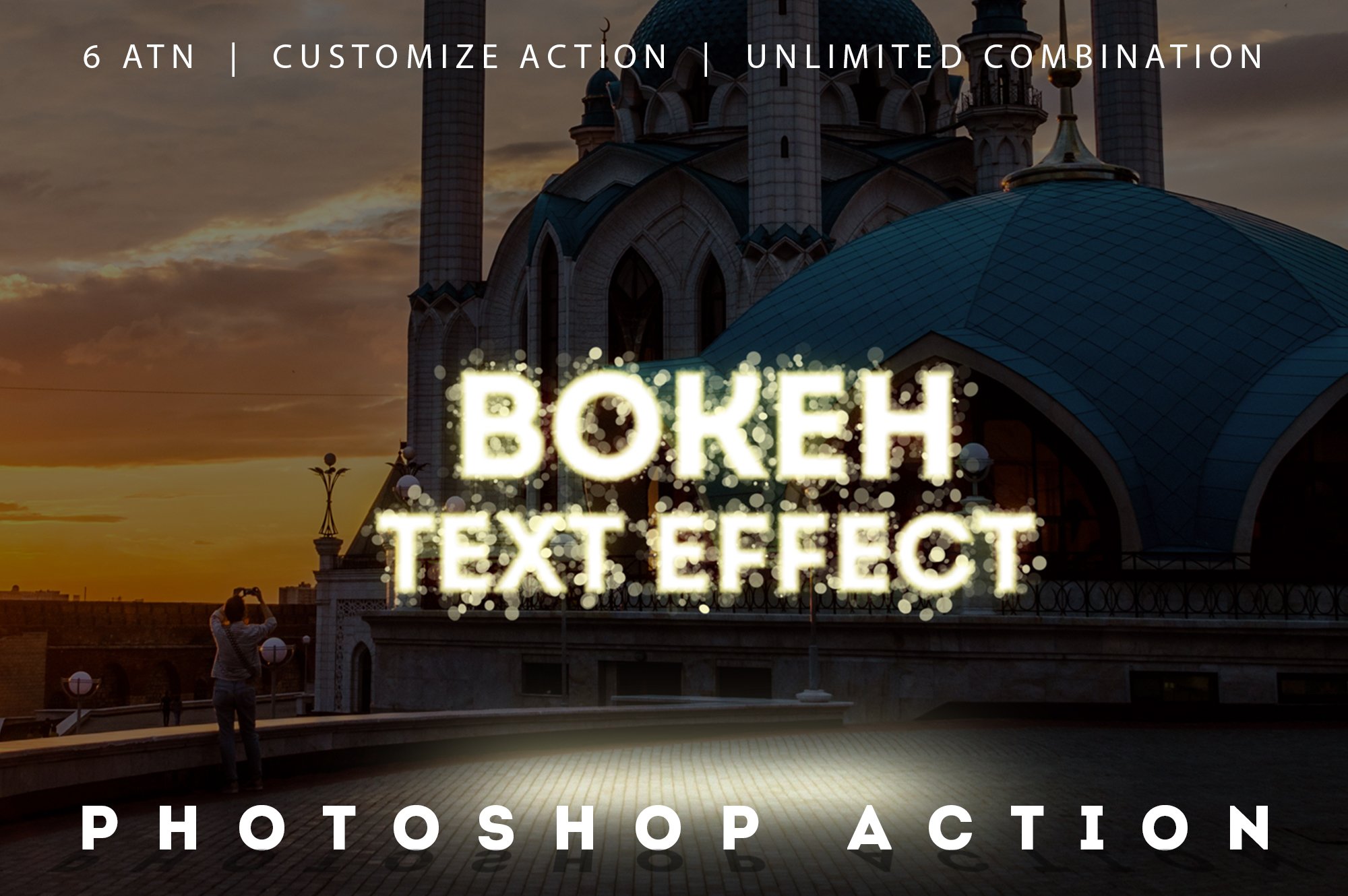 Bokeh Text Effect Photoshop Actionscover image.