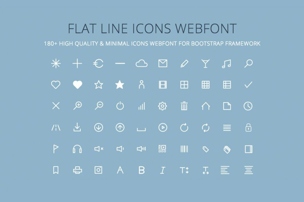 Flat Line Icons font [Bootstrap] MasterBundles