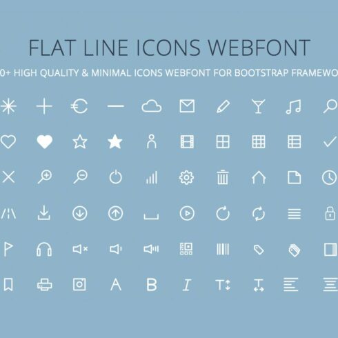 Flat Line Icons Webfont [Bootstrap] cover image.