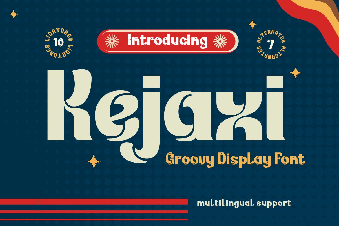 Kejaxi | Groovy Retro Font cover image.