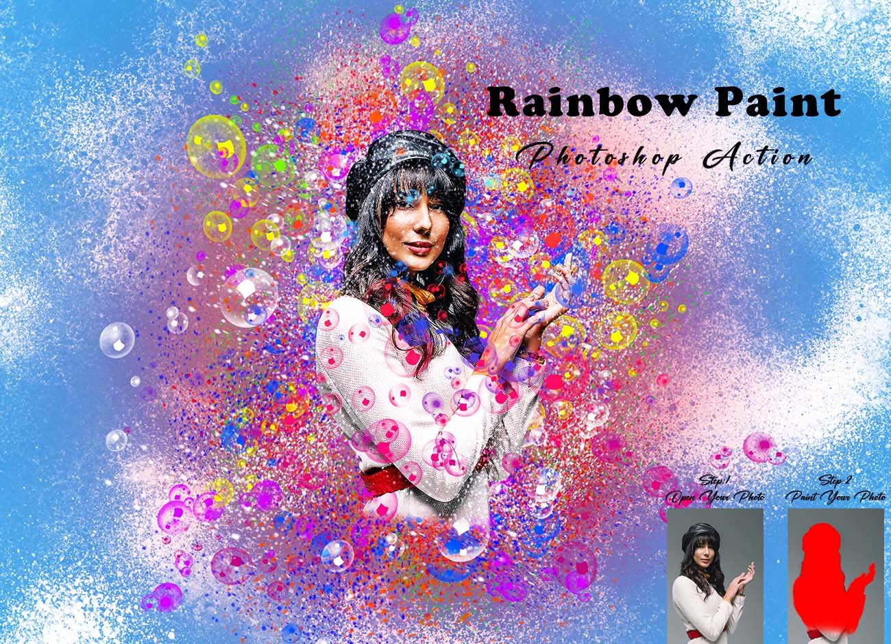 Rainbow Paint Photoshop Actioncover image.