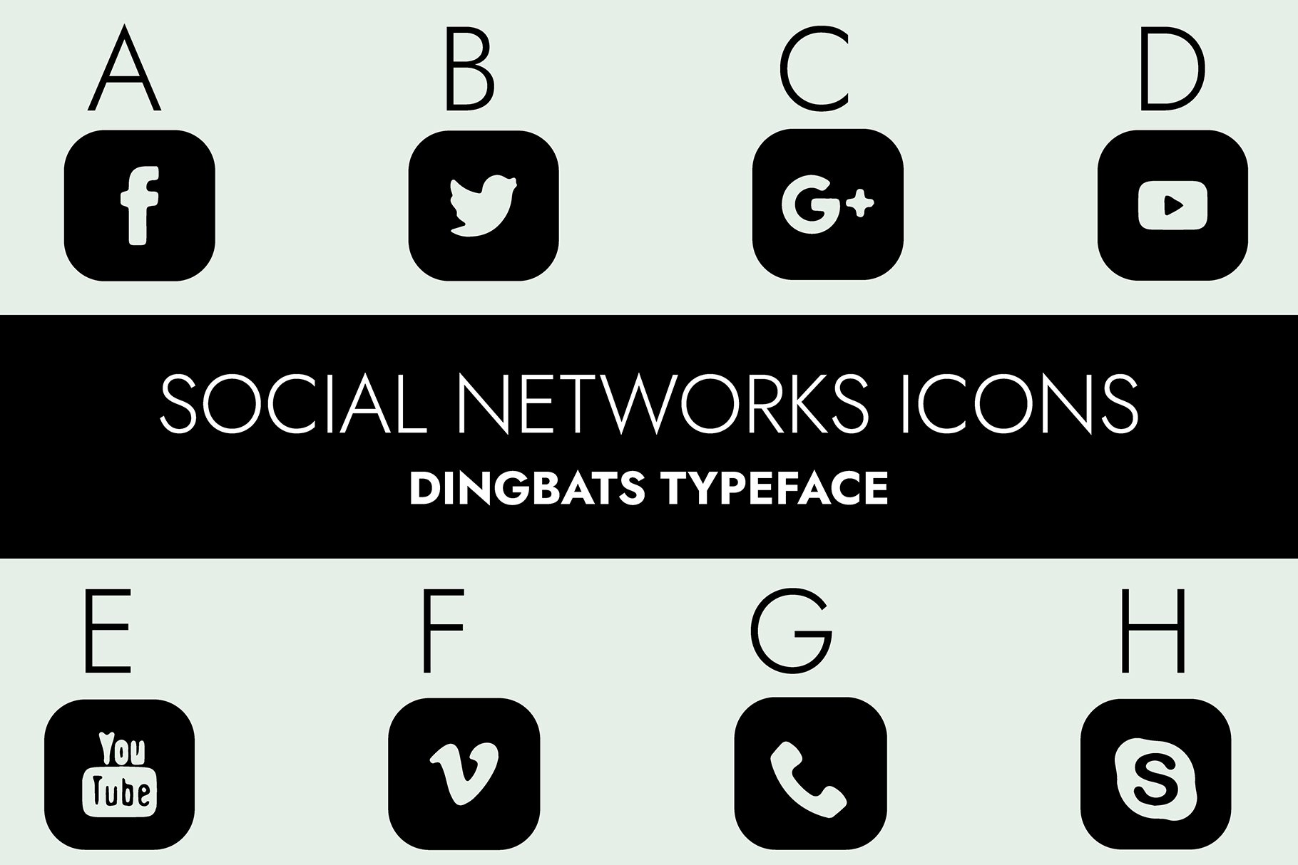 Social Networks Icons Dingbats Font cover image.