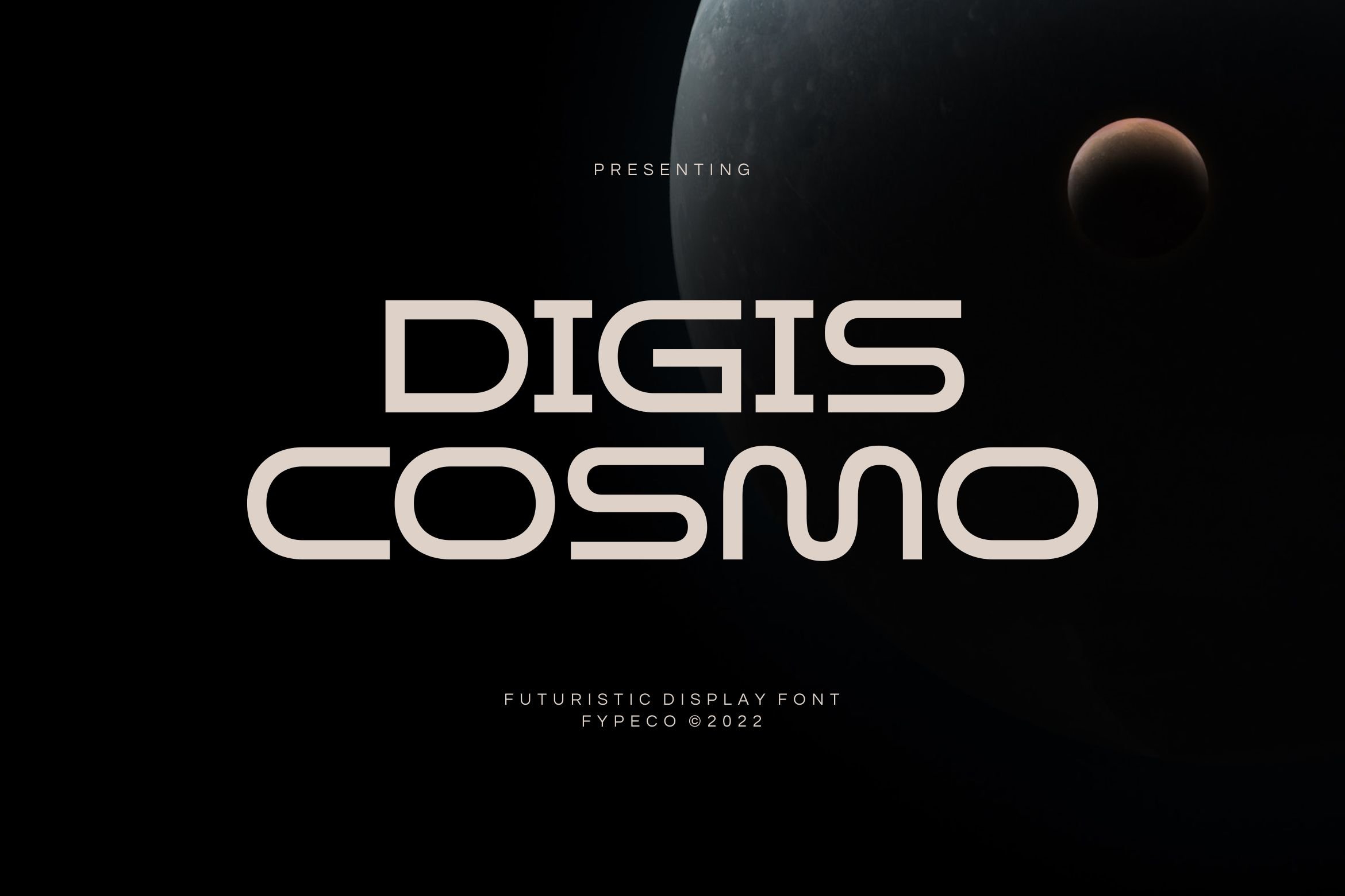 Digis Cosmo-Futuristic Display Font cover image.