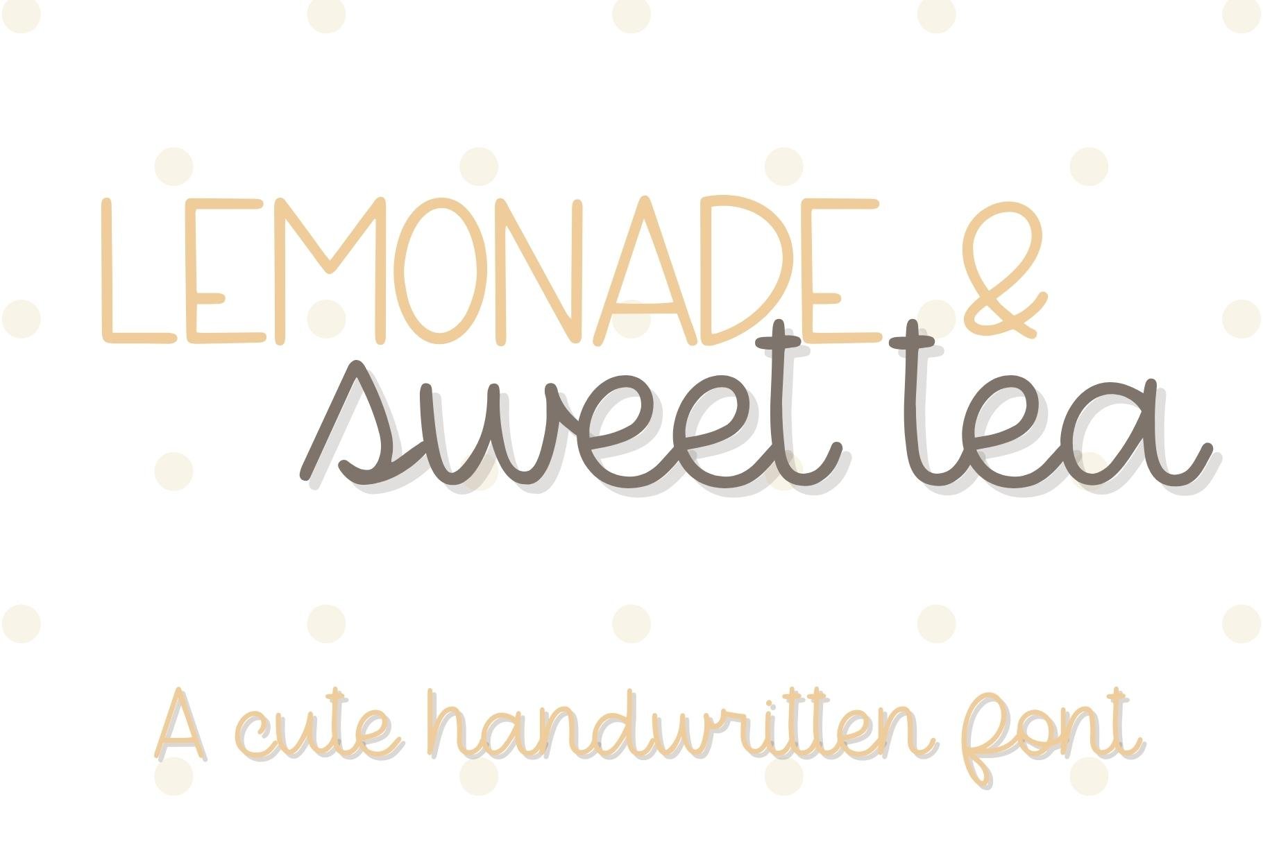 Lemonade and Sweet Tea, Cute Font cover image.